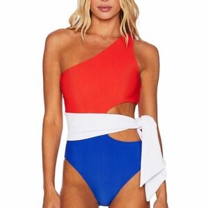Beach Riot Carlie One Piece In Red, White & Blue